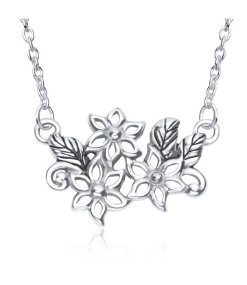 Blooming Floral Silver Necklace SPE-3541